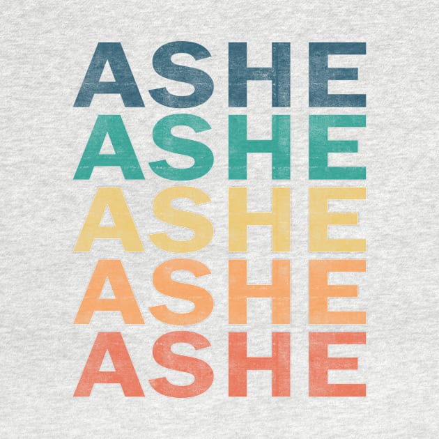 Ashe Name T Shirt - Ashe Vintage Retro Name Gift Item Tee by henrietacharthadfield